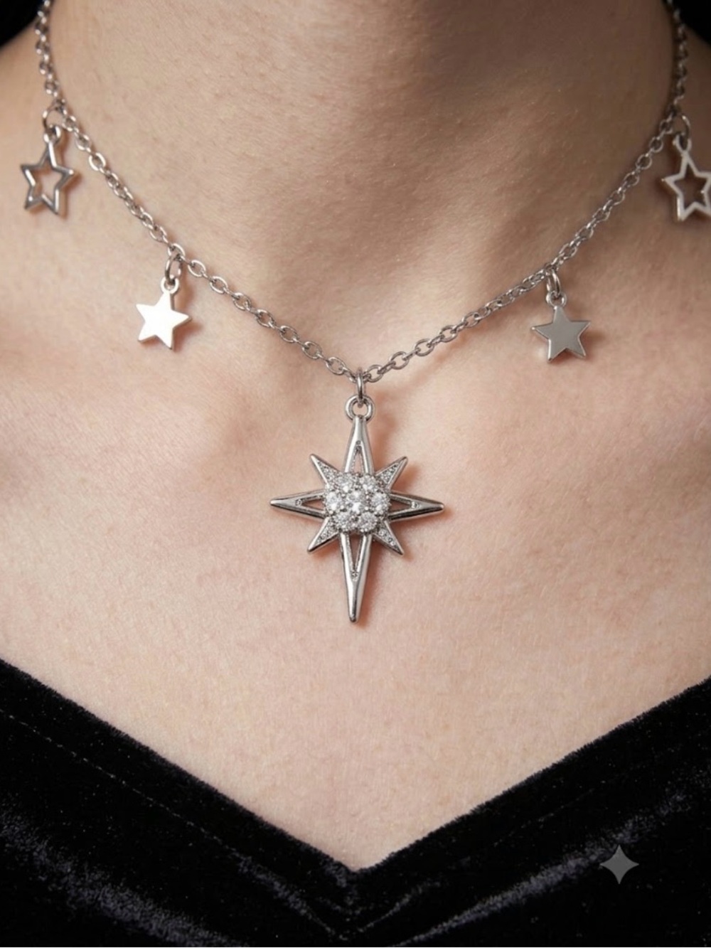 Hand Crafted Silver Star Charm Necklace - Picture 2 of 4